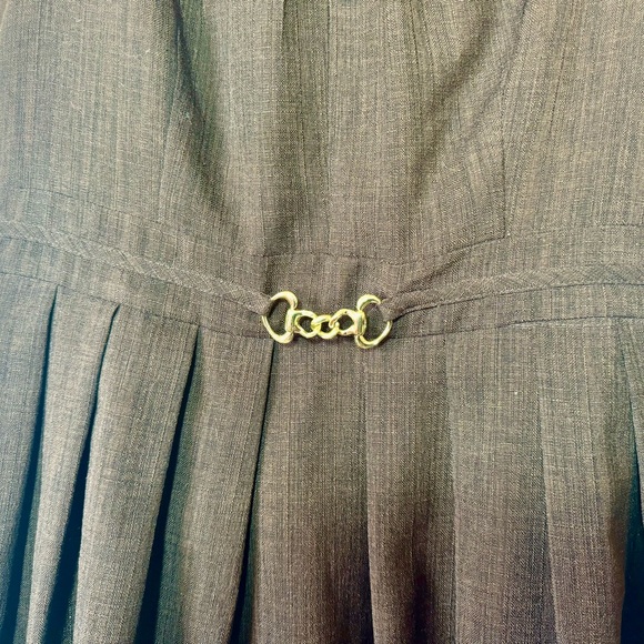 Ellen Tracy Vintage Looking Chocolate Brown Sleeveless Knee Length Dress, 12 - Picture 2 of 5